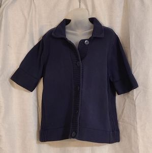 Short sleeve button up sweater Coldwater Creek